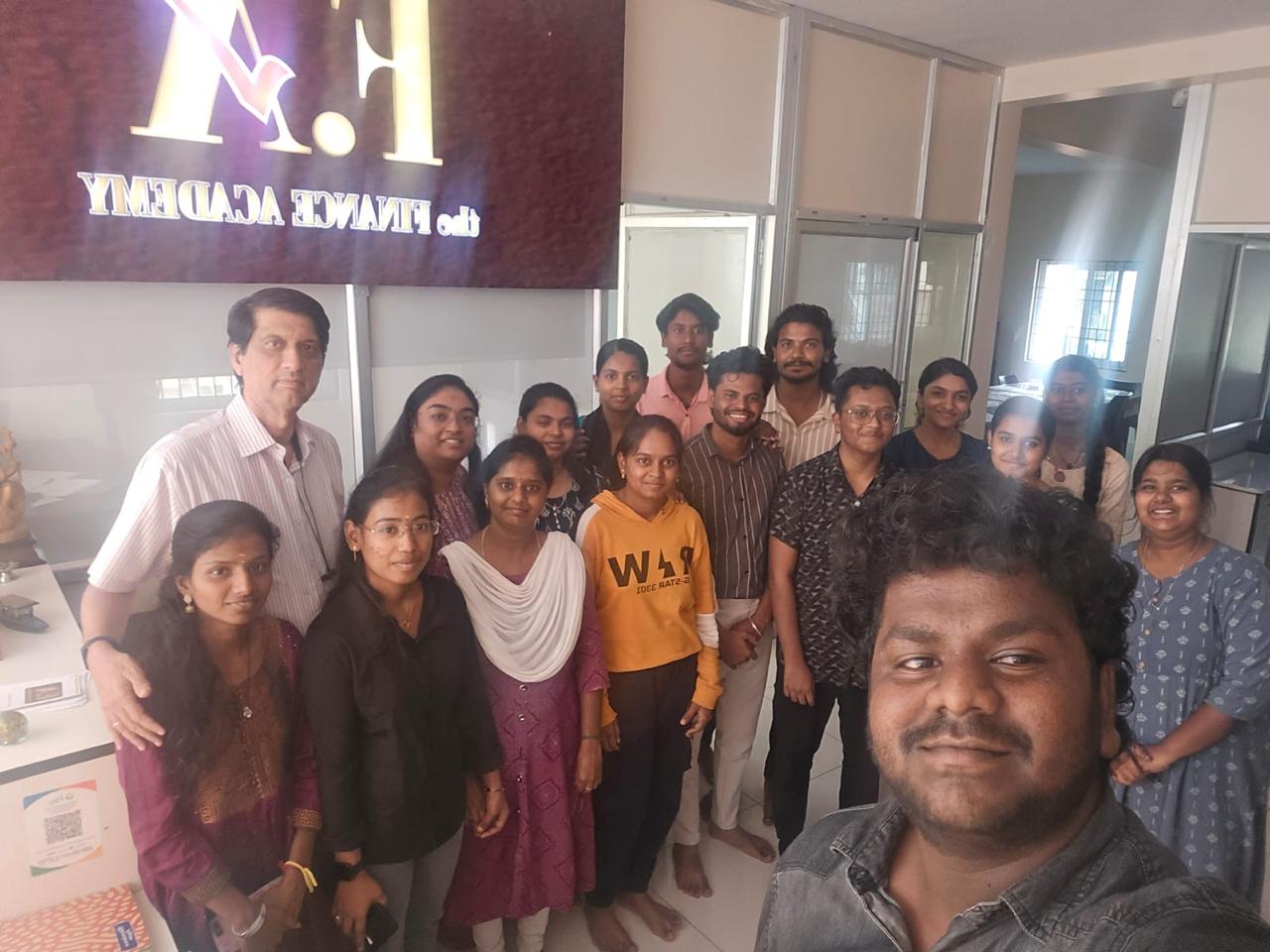 FA batch group photo at the Finance Academy Hosur office